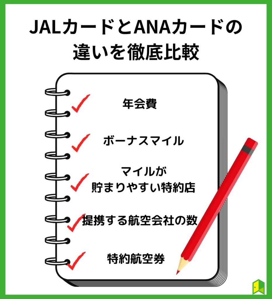 JALカードとANAカードの違いを比較