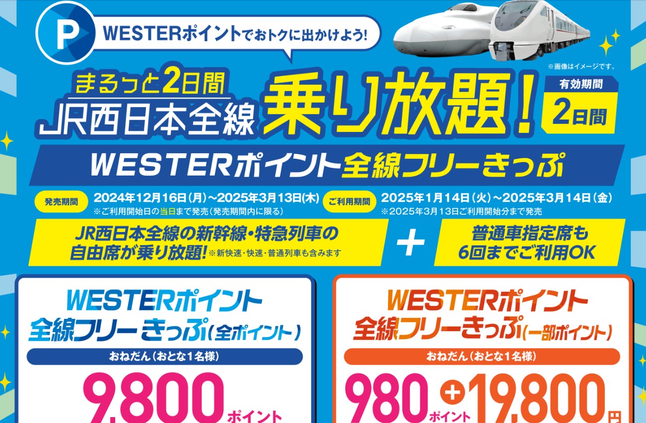 WESTERポイント全線フリーきっぷ画像